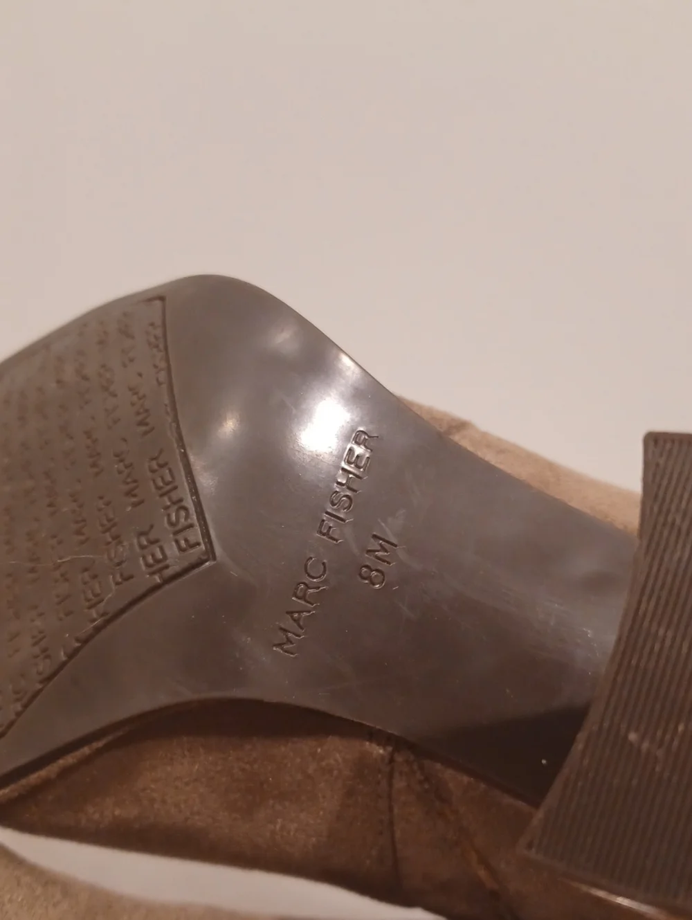 Marc Fisher Over-the-Knee Chunky Heel Boots in Taupe